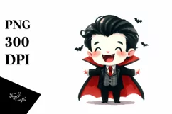 Simple Halloween Vampire Clipart, High-Res PNG Product Image 3