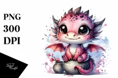 Cute Baby Dragon In Vase | Clipart Product Image 3
