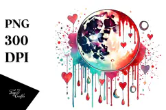 Colorful Watercolor Half Moon PNG Product Image 1