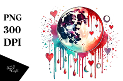 Colorful Watercolor Half Moon PNG Product Image 1