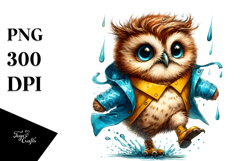 Vibrant Baby Owl Running with Cool Haircut PNG Product Image 1
