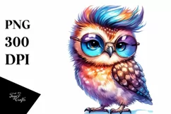 Cute Baby Owl Posing, Cool Haircut PNG Product Image 3
