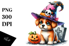 Baby Dog Halloween Grave Clipart Product Image 1