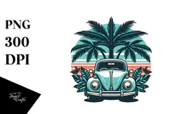Retro Tropical Tree Beetle Car 20 oz Tumbler PNG Product Image 1