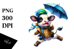 Cute Baby Cow Watercolor PNG Product Image 1