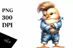 Contemptuous Baby Chicken with Jeans PNG Product Image 3
