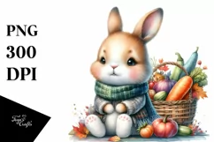 Colorful Baby Bunny | Watercolor | Basket Product Image 3