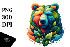 Abstract Vibrant Watercolor Bear, 20 oz Tumbler Product Image 1
