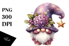 Cute Gnome with Calla Lily Floral Ornament PNG Product Image 1