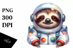 Colorful Baby Sloth Astronaut Clipart Product Image 3