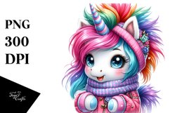 Excited Unicorn with Winter Clothes Product Image 1