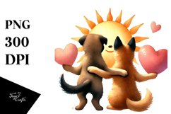 Sun with Malinois Heart PNG Product Image 1