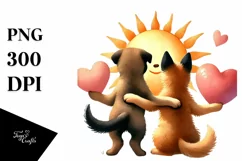 Sun with Malinois Heart PNG Product Image 1