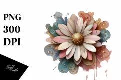 Pastel Stained Daisy Clipart, Transparent PNG Product Image 3