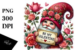 Colorful Watercolor Gnome Hearts PNG Product Image 1