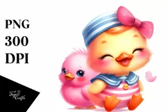 Colorful Baby Duck Sailor Sun | Sublimation | Clipart Product Image 3