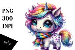 Cute Baby Unicorn with Cool Haircut PNG Product Image 1