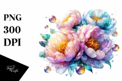 Glossy Peonies Made of , Transparent PNG Product Image 1