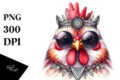 Detailed Watercolor Chicken PNG Product Image 1