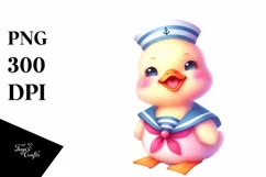 Colorful Baby Duck Sailor Sun | Sublimation | Clipart Product Image 3