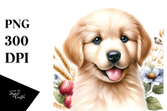 Cute Baby Golden Retriever Clipart Product Image 1
