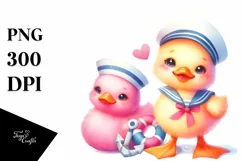 Colorful Baby Duck Sailor Sun | Sublimation | Clipart Product Image 1