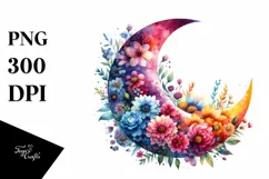 Colorful Half Moon Clipart, Transparent PNG Product Image 1