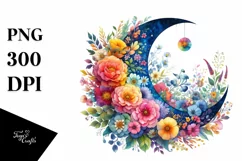 Colorful Half Moon Clipart, Transparent PNG Product Image 1