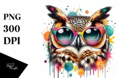 Colorful Quirky Owl Sunglasses Art Product Image 1