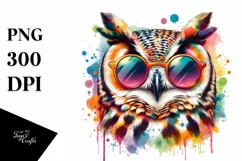 Colorful Quirky Owl Sunglasses Art Product Image 3