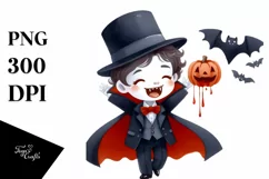 Funny Vampire Halloween Clipart PNG Product Image 1