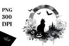 Washed Watercollor Vintage Haloween Scene, 20 oz Tumbler Product Image 1