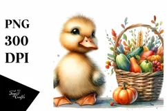 Colorful Baby Duck | Watercolor | Basket Product Image 1