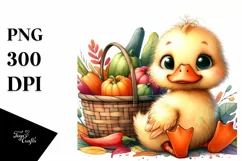 Colorful Baby Duck | Watercolor | Basket Product Image 1