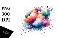 Colorful Watercolor Cloud | Watercolor | Clipart Product Image 3