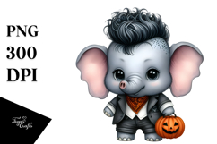Cute Baby Elephant Halloween PNG Product Image 1