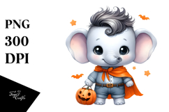 Cute Baby Elephant Halloween PNG Product Image 1