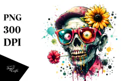 Funny Zombie with Sunglasses PNG Product Image 1