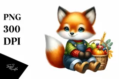 Colorful Baby Fox | Watercolor | Basket Product Image 3