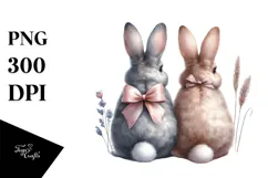 Bunnies Sitting View, Transparent PNG Product Image 1