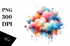 Colorful Watercolor Cloud | Watercolor | Clipart Product Image 3