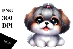 Cute Happy Shih Tzu, High-Res PNG Product Image 1