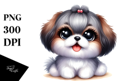 Happy Shih Tzu Cartoon, Transparent PNG Product Image 1