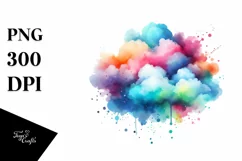 Colorful Watercolor Cloud | Watercolor | Clipart Product Image 3
