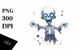Funny Zombie Halloween Clipart PNG Product Image 3