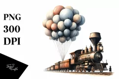 Vintage Rusty Train, High-Res PNG Product Image 3