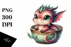 Cute Smiling Baby Dragon | Sublimation Clipart Product Image 3