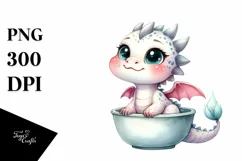 Cute Smiling Baby Dragon | Sublimation Clipart Product Image 1