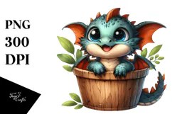 Cute Baby Dragon Smiling Recipient Clipart Product Image 1