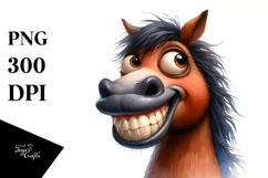 Funny Horse with Sunglasses | Watercolor Clipart Product Image 1